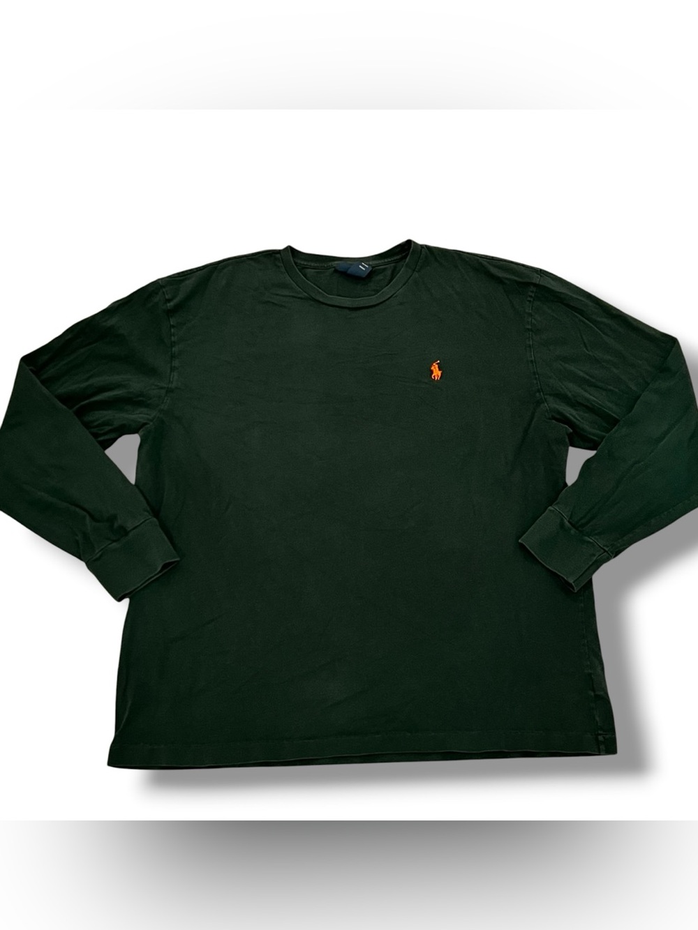 Polo by Ralph Lauren Pony Dark Forrest Green Long Sleeve Tee Sz L  F-1